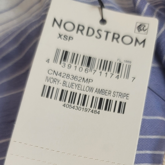 CASLON NORDSTROM STRIPE CAP SLEEVE ADJUSTABLE WAIST DRAWSTRING MAXI NEWSIZE XS - Picture 14 of 16